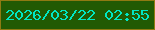 文字の大きさ：1、枠の色：8f7a12、背景の色：215a03、文字の色：00e7c4 無料ブログパーツのブログ時計