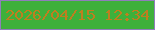 文字の大きさ：2、枠の色：8f7ebb、背景の色：3eb03b、文字の色：bf7e1f 無料ブログパーツのブログ時計