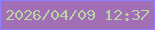 文字の大きさ：2、枠の色：8f7eff、背景の色：a26fb7、文字の色：b9d4a3 無料ブログパーツのブログ時計