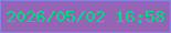 文字の大きさ：1、枠の色：8f7fe1、背景の色：9465b5、文字の色：02db83 無料ブログパーツのブログ時計