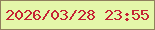 文字の大きさ：4、枠の色：8f805d、背景の色：e4f7a9、文字の色：c52135 無料ブログパーツのブログ時計