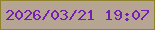文字の大きさ：5、枠の色：8f822b、背景の色：b7a594、文字の色：771db0 無料ブログパーツのブログ時計