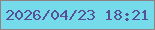 文字の大きさ：4、枠の色：8f8284、背景の色：75dae9、文字の色：565096 無料ブログパーツのブログ時計