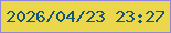 文字の大きさ：3、枠の色：8f85df、背景の色：ead74b、文字の色：145671 無料ブログパーツのブログ時計