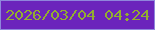 文字の大きさ：2、枠の色：8f86dc、背景の色：6b24bc、文字の色：93ad30 無料ブログパーツのブログ時計