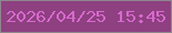 文字の大きさ：1、枠の色：8f878e、背景の色：8e4081、文字の色：d869cd 無料ブログパーツのブログ時計