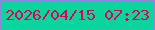 文字の大きさ：4、枠の色：8f87de、背景の色：0cd49e、文字の色：d20857 無料ブログパーツのブログ時計