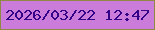 文字の大きさ：2、枠の色：8f8944、背景の色：cb7bda、文字の色：330287 無料ブログパーツのブログ時計