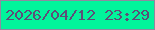 文字の大きさ：4、枠の色：8f89a0、背景の色：01f49b、文字の色：5e4e78 無料ブログパーツのブログ時計