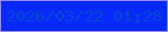 文字の大きさ：3、枠の色：8f8bf2、背景の色：0728fa、文字の色：044bcd 無料ブログパーツのブログ時計