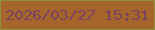文字の大きさ：5、枠の色：8f9039、背景の色：a6652a、文字の色：794260 無料ブログパーツのブログ時計