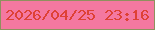 文字の大きさ：4、枠の色：8f905e、背景の色：f478a0、文字の色：de4135 無料ブログパーツのブログ時計