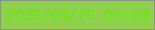文字の大きさ：2、枠の色：8f908b、背景の色：91d04d、文字の色：66eb11 無料ブログパーツのブログ時計