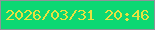 文字の大きさ：3、枠の色：8f9399、背景の色：0cd873、文字の色：e7e140 無料ブログパーツのブログ時計