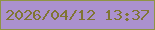 文字の大きさ：2、枠の色：8f9444、背景の色：ab91ce、文字の色：807534 無料ブログパーツのブログ時計