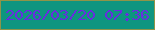 文字の大きさ：5、枠の色：8f9448、背景の色：0e9580、文字の色：682ce0 無料ブログパーツのブログ時計