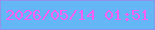 文字の大きさ：2、枠の色：8f94e8、背景の色：64b6f4、文字の色：ff5ef6 無料ブログパーツのブログ時計