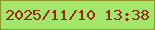 文字の大きさ：1、枠の色：8f9728、背景の色：a2e769、文字の色：a02009 無料ブログパーツのブログ時計