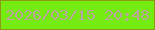 文字の大きさ：2、枠の色：8f9815、背景の色：75eb11、文字の色：baa39a 無料ブログパーツのブログ時計