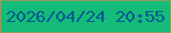 文字の大きさ：2、枠の色：8f9d5f、背景の色：15bb78、文字の色：025a93 無料ブログパーツのブログ時計
