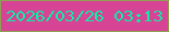 文字の大きさ：4、枠の色：8fa055、背景の色：d74495、文字の色：0ceea4 無料ブログパーツのブログ時計