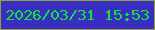 文字の大きさ：3、枠の色：8fa13d、背景の色：3a2ec2、文字の色：0ee538 無料ブログパーツのブログ時計