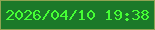文字の大きさ：3、枠の色：8fa353、背景の色：1b7929、文字の色：45fe35 無料ブログパーツのブログ時計