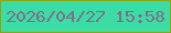 文字の大きさ：2、枠の色：8fa50f、背景の色：3cdda4、文字の色：806d8a 無料ブログパーツのブログ時計