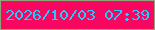 文字の大きさ：5、枠の色：8fa679、背景の色：f90660、文字の色：22cbfe 無料ブログパーツのブログ時計