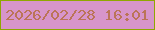 文字の大きさ：3、枠の色：8fa701、背景の色：d795ca、文字の色：bb7457 無料ブログパーツのブログ時計