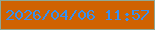 文字の大きさ：3、枠の色：8fa894、背景の色：cf6201、文字の色：3690f1 無料ブログパーツのブログ時計