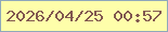 文字の大きさ：1、枠の色：8fa8bb、背景の色：fefeaa、文字の色：815750 無料ブログパーツのブログ時計