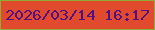 文字の大きさ：3、枠の色：8fab36、背景の色：e24a2e、文字の色：531084 無料ブログパーツのブログ時計