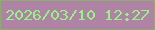 文字の大きさ：2、枠の色：8fab74、背景の色：af83a4、文字の色：95f484 無料ブログパーツのブログ時計