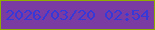 文字の大きさ：1、枠の色：8fac01、背景の色：7a3ba3、文字の色：3639d7 無料ブログパーツのブログ時計