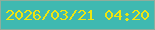 文字の大きさ：5、枠の色：8fad9c、背景の色：3fb9b1、文字の色：eee610 無料ブログパーツのブログ時計