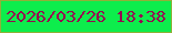 文字の大きさ：4、枠の色：8fb038、背景の色：0ded4c、文字の色：980650 無料ブログパーツのブログ時計