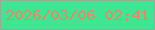 文字の大きさ：1、枠の色：8fb092、背景の色：41e492、文字の色：df8b63 無料ブログパーツのブログ時計