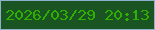 文字の大きさ：2、枠の色：8fb0cd、背景の色：1b5423、文字の色：2faf02 無料ブログパーツのブログ時計