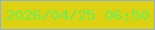 文字の大きさ：5、枠の色：8fb1d3、背景の色：ddd112、文字の色：69f053 無料ブログパーツのブログ時計