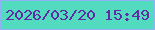 文字の大きさ：2、枠の色：8fb3f6、背景の色：52dbbe、文字の色：5f2ca6 無料ブログパーツのブログ時計