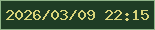 文字の大きさ：1、枠の色：8fb489、背景の色：1f3d25、文字の色：d9d57a 無料ブログパーツのブログ時計