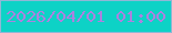 文字の大きさ：5、枠の色：8fb7d6、背景の色：0dd2c6、文字の色：ac81e0 無料ブログパーツのブログ時計
