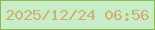 文字の大きさ：2、枠の色：8fb84f、背景の色：c8edc9、文字の色：d3af6f 無料ブログパーツのブログ時計
