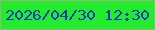 文字の大きさ：2、枠の色：8fba70、背景の色：23eb2e、文字の色：003bb8 無料ブログパーツのブログ時計
