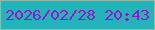 文字の大きさ：5、枠の色：8fbaa3、背景の色：24b3ba、文字の色：8f1aca 無料ブログパーツのブログ時計