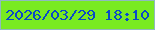 文字の大きさ：1、枠の色：8fbabf、背景の色：79eb21、文字の色：094ac9 無料ブログパーツのブログ時計