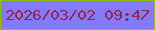 文字の大きさ：1、枠の色：8fbc0f、背景の色：847aff、文字の色：93274a 無料ブログパーツのブログ時計