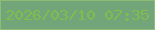 文字の大きさ：3、枠の色：8fbc74、背景の色：72a67a、文字の色：82bc4c 無料ブログパーツのブログ時計