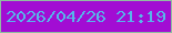 文字の大きさ：3、枠の色：8fbda1、背景の色：a20dd3、文字の色：57b5ea 無料ブログパーツのブログ時計